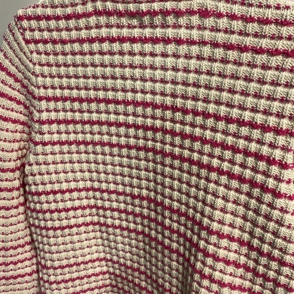 Ann Taylor Pink And White Striped Cardigan EUC - Picture 7 of 11